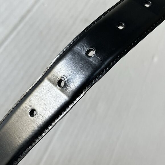 BROOKS BROTHERS MADE IN ITALY BLACK GENUINE LEATHER DRESS BELT SIZE 36 - Picture 14 of 16